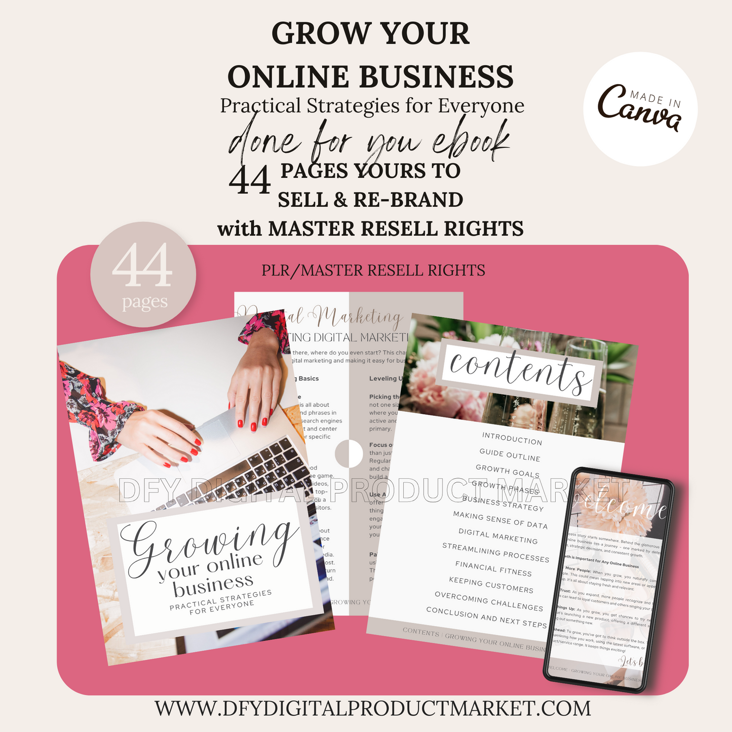 How To Grow Your Online Business eBook with MRR/PLR