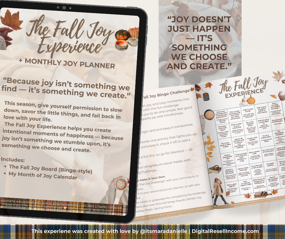 The Fall Joy Experience Digital Product – Editable Canva Template + Resell License