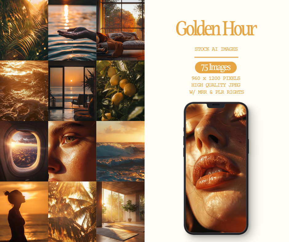 Golden Hour Aesthetic AI Stock Images