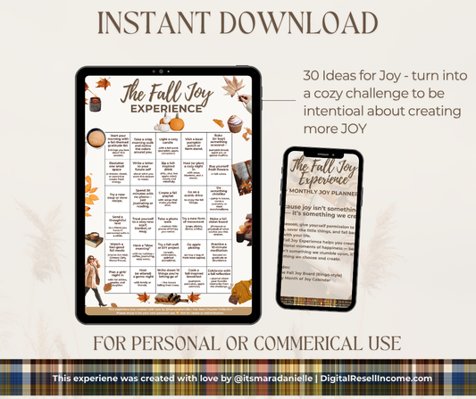 The Fall Joy Experience Digital Product – Editable Canva Template + Resell License