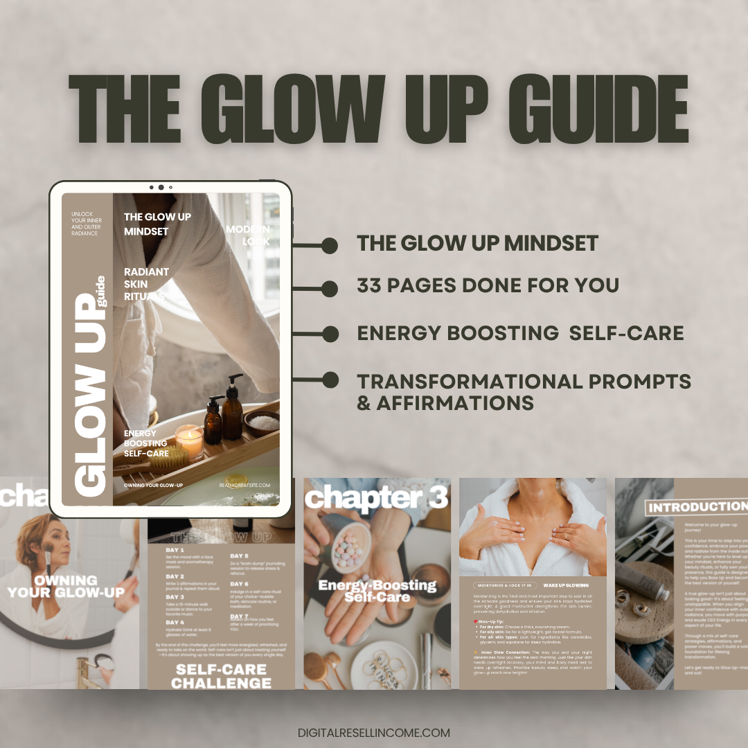 The Glow Up Guide — 33 Pages Done For You | PLR & MRR Rights Included